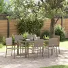 Image de vidaXL Ensemble de salle à manger pour jardin 7 pcs Gris polyrotin