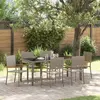 Image de vidaXL Ensemble de salle à manger pour jardin 7 pcs Gris polyrotin