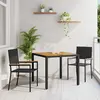 Image de vidaXL Ensemble de salle à manger pour jardin 3 pcs Noir polyrotin