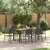 Image de vidaXL Ensemble de salle à manger pour jardin 7 pcs Noir polyrotin