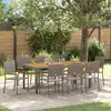 Image de vidaXL Ensemble de salle à manger pour jardin 9 pcs Gris polyrotin