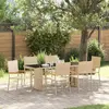 Image de vidaXL Ensemble de salle à manger pour jardin 7 pcs Beige polyrotin