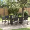 Image de vidaXL Ensemble de salle à manger pour jardin 9 pcs Noir polyrotin