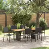 Image de vidaXL Ensemble de salle à manger pour jardin 7 pcs Noir polyrotin