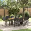 Image de vidaXL Ensemble de salle à manger pour jardin 9 pcs Noir polyrotin