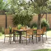 Image de vidaXL Ensemble de salle à manger pour jardin 7 pcs Noir et Marron