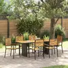 Image de vidaXL Ensemble de salle à manger pour jardin 7 pcs Noir et Marron