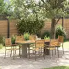 Image de vidaXL Ensemble de salle à manger pour jardin 7 pcs Gris et marron