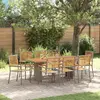 Image de vidaXL Ensemble de salle à manger pour jardin 9 pcs Gris et marron