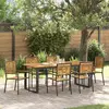 Image de vidaXL Ensemble de salle à manger pour jardin 7 pcs Noir