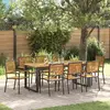 Image de vidaXL Ensemble de salle à manger pour jardin 9 pcs Noir