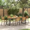 Image de vidaXL Ensemble de salle à manger pour jardin 7 pcs Noir et Marron