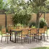Image de vidaXL Ensemble de salle à manger pour jardin 9 pcs Noir et Marron