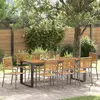 Image de vidaXL Ensemble de salle à manger pour jardin 9 pcs Gris et marron