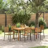 Image de vidaXL Ensemble de salle à manger pour jardin 7 pcs Noir