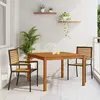 Image de vidaXL Ensemble de salle à manger pour jardin 3 pcs Noir