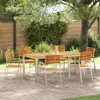Image de vidaXL Chaise de jardin 6 pcs Bois d'acacia massif et acier inoxydable