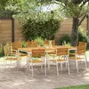 Image de vidaXL Chaise de jardin 8 pcs Bois d'acacia massif et acier inoxydable