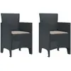 Image de vidaXL Chaises de Jardin - 2 Pièces Anthracite