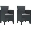 Image de vidaXL Chaises de Jardin Ensemble de 2 Anthracite/Gris Clair
