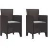Image de vidaXL Chaise de jardin 2 pcs Marron Polypropylène