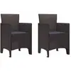 Image de vidaXL Chaises de jardin lot de 2 Marron/Anthracite