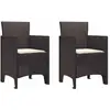 Image de vidaXL Chaise de jardin 2 pcs Marron 53 x 49 x 85 cm Polypropylène