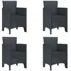 Image de vidaXL Chaise de jardin - Ensemble de 4 Poly rotin Anthracite