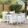 Image de vidaXL Chaise de jardin - Ensemble de 4 Blanc avec coussins taupe