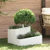 Image de vidaXL Cache-pot de jardin Blanc 60 x 60 x 50 cm Acier laminé à froid