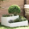 Image de vidaXL Cache-pot de jardin Blanc 80 x 80 x 50 cm Acier laminé à froid
