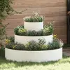 Image de vidaXL Cache-pot de jardin Blanc 90 x 90 x 20 cm Acier laminé à froid