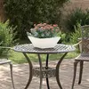 Image de vidaXL Cache-pot de jardin Blanc 35 x 35 x 15 cm Acier laminé à froid