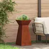 Image de vidaXL Jardinière à pilier Argent 35 x 35 x 73 cm Acier patiné