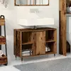 Image de vidaXL Cabinet de salle de bain avec porte Bois Ancien 80 x 33 x 60 cm