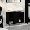 Image de vidaXL Cabinet de salle de bain Noir 80 x 33 x 60 cm Bois d'ingénierie