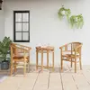 Image de vidaXL Chaise 2 pcs Marron 63 x 58 x 89 cm Bois de teck massif