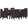 Image de vidaXL Ensemble de salle à manger pour jardin 7 pcs Marron Rattan Polt