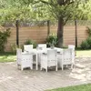 Image de vidaXL Ensemble de salle à manger pour jardin 7 pcs Blanc Rattan Polt