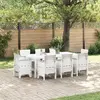Image de vidaXL Ensemble de salle à manger pour jardin 9 pcs Blanc