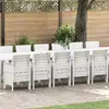 Image de vidaXL Ensemble de salle à manger de jardin avec coussins 17 pc Blanc