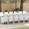 Image de vidaXL Ensemble de salle à manger de jardin avec coussins 17 pcs Blanc