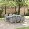 Image de vidaXL Ensemble de salle à manger pour jardin 7 pcs Gris clair