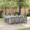 Image de vidaXL Ensemble de salle à manger pour jardin 9 pc Blanc Polypropylène