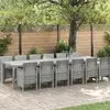 Image de vidaXL Ensemble de salle à manger pour jardin 13 pcs Gris clair