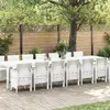 Image de vidaXL Ensemble de salle à manger de jardin avec coussins 15 pc Blanc