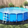 Image de vidaXL Tapis de piscine Ø 500 cm (2 mm) Rond Tissu non tissé Noir