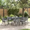 Image de vidaXL Ensemble de salle à manger pour jardin 7 pcs Gris polyrotin