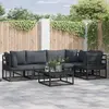 Image de vidaXL Ensemble de canapé de jardin avec coussin 5 pcs Noir Aluminium