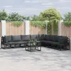 Image de vidaXL Ensemble de canapé de jardin avec coussin 8 pcs Noir Aluminium
